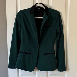 Massimo Forest Green Blazer with Black Details